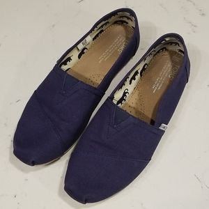Tom's Navy Canvas Slip On/Flats
